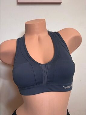Yvette Performance Racerback Sports Bra — Charcoal